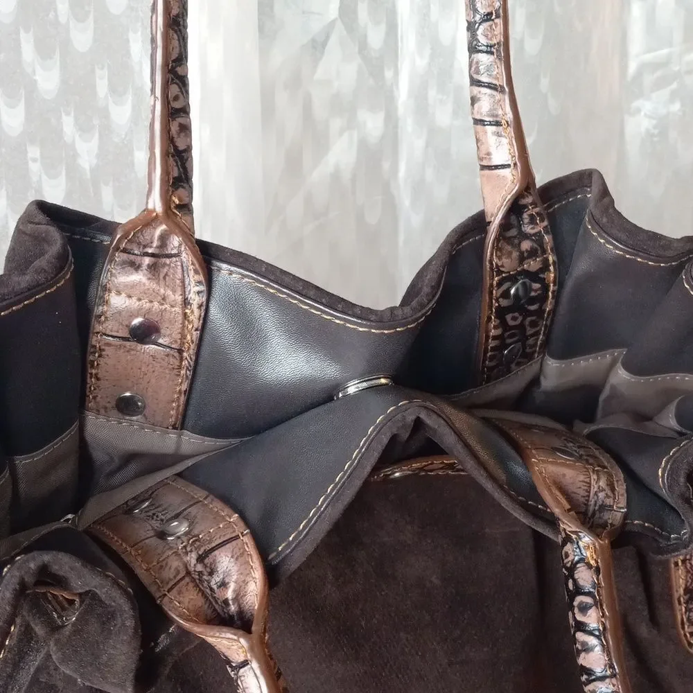 Gun Tote'n Mamas Concealed Carry Brown Swede Purse Shoulder Bag